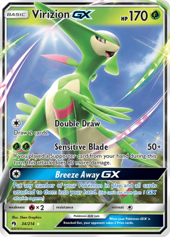 Virizion-GX Lost Thunder Pokemon Card