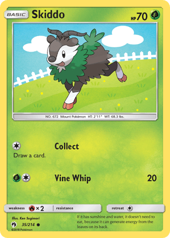 Skiddo Lost Thunder Pokemon Card