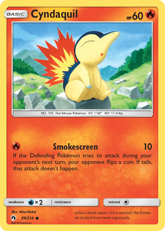 Cyndaquil Lost Thunder Pokemon Card