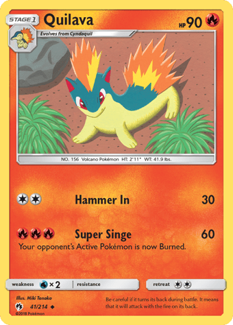 Quilava Lost Thunder Pokemon Card