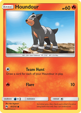 Houndour Lost Thunder Pokemon Card