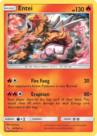 Entei Lost Thunder Pokemon Card