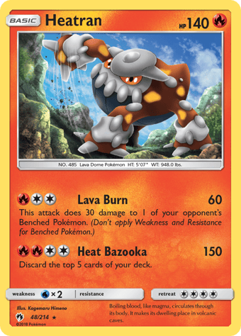 Heatran Lost Thunder Pokemon Card
