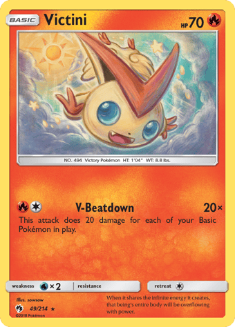 Victini Lost Thunder Pokemon Card