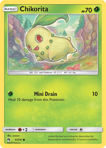 Chikorita Lost Thunder Pokemon Card
