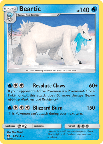 Beartic Lost Thunder Pokemon Card