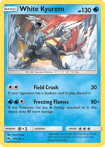 White Kyurem Lost Thunder Pokemon Card