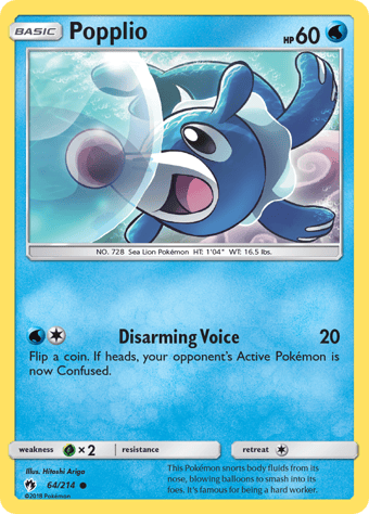 Popplio Lost Thunder Pokemon Card