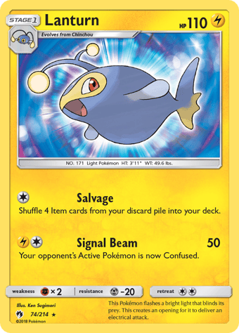 Lanturn Lost Thunder Pokemon Card
