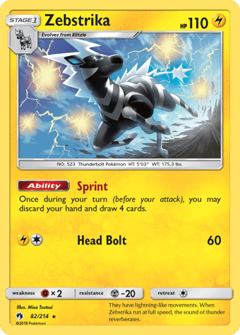 Zebstrika Lost Thunder Pokemon Card