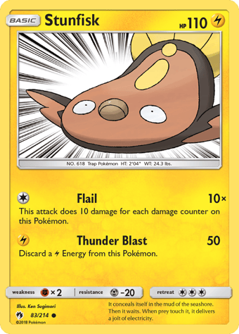 Stunfisk Lost Thunder Pokemon Card