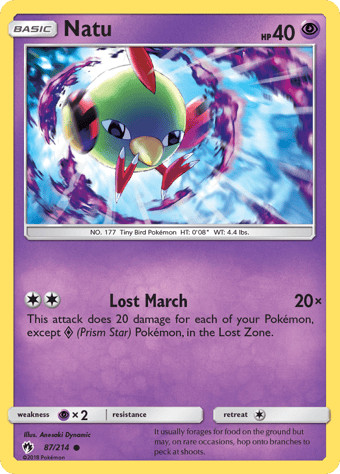 Natu Lost Thunder Pokemon Card