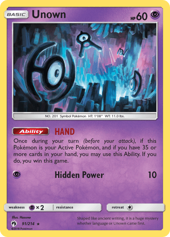 Unown Lost Thunder Pokemon Card