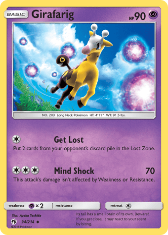 Girafarig Lost Thunder Pokemon Card