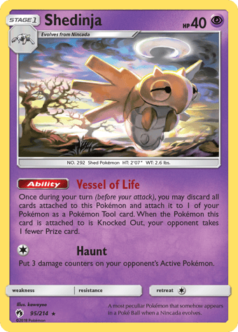 Shedinja Lost Thunder Pokemon Card
