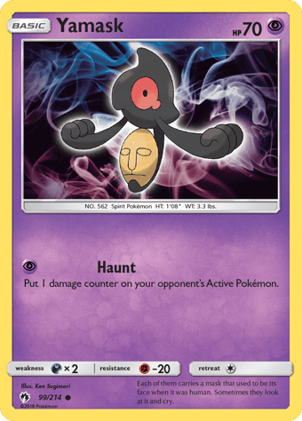 Yamask Lost Thunder Pokemon Card
