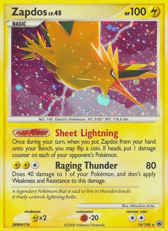 Zapdos Majestic Dawn Pokemon Card