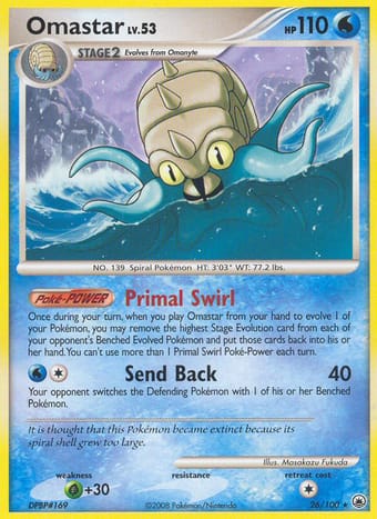Omastar Majestic Dawn Pokemon Card