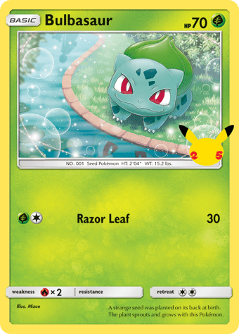Bulbasaur McDonald's 25th Anniversary Pokemon Card