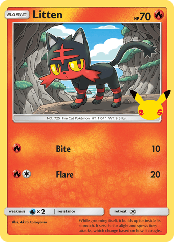 Litten McDonald's 25th Anniversary Pokemon Card