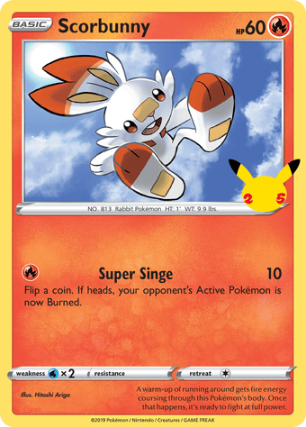 Scorbunny McDonald's 25th Anniversary Pokemon Card