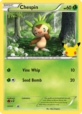 Chespin McDonald's 25th Anniversary Pokemon Card