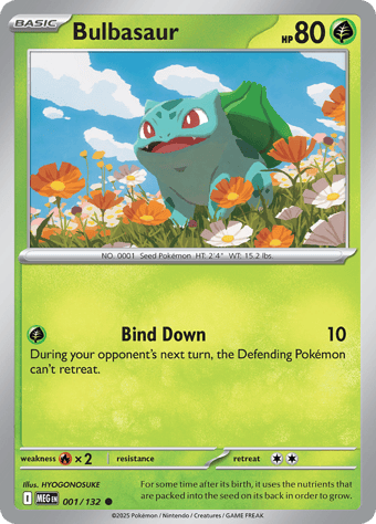 Bulbasaur Mega Evolution Pokemon Card