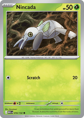 Nincada Mega Evolution Pokemon Card