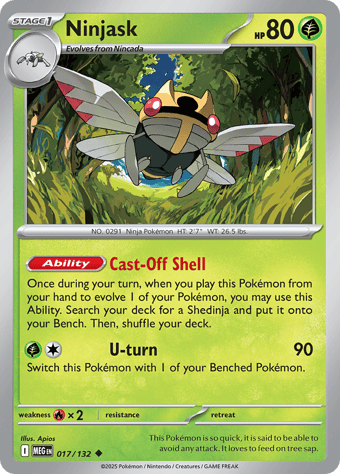 Ninjask Mega Evolution Pokemon Card