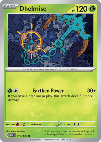 Dhelmise Mega Evolution Pokemon Card