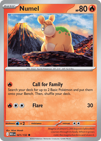 Numel Mega Evolution Pokemon Card