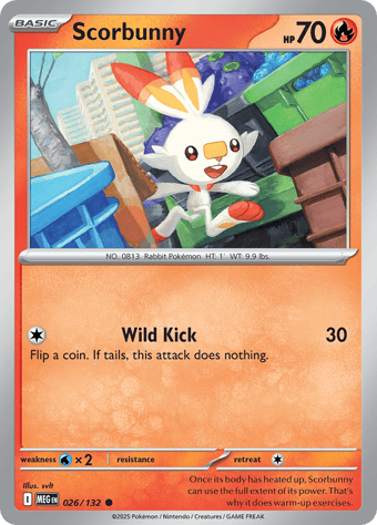 Scorbunny Mega Evolution Pokemon Card