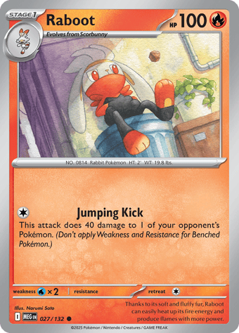 Raboot Mega Evolution Pokemon Card