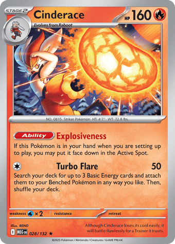 Cinderace Mega Evolution Pokemon Card