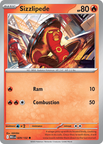 Sizzlipede Mega Evolution Pokemon Card