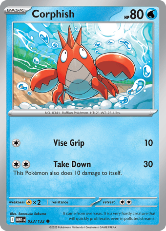 Corphish Mega Evolution Pokemon Card