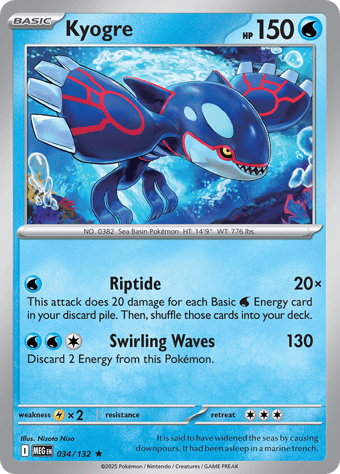 Kyogre Mega Evolution Pokemon Card