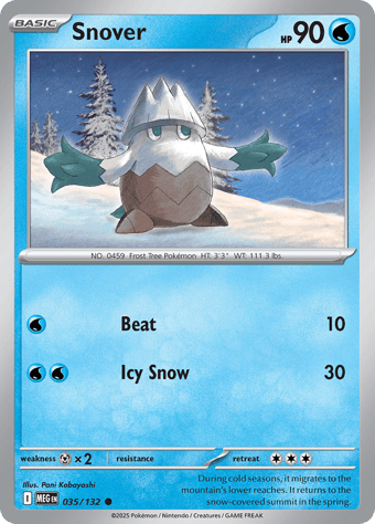 Snover Mega Evolution Pokemon Card