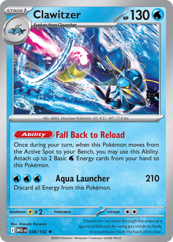 Clawitzer Mega Evolution Pokemon Card