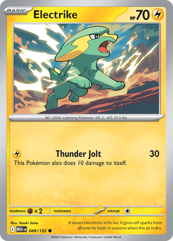 Electrike Mega Evolution Pokemon Card