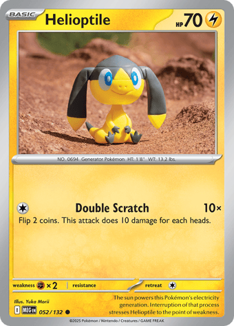 Helioptile Mega Evolution Pokemon Card