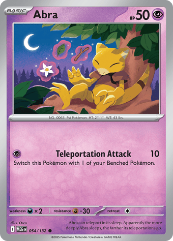 Abra Mega Evolution Pokemon Card
