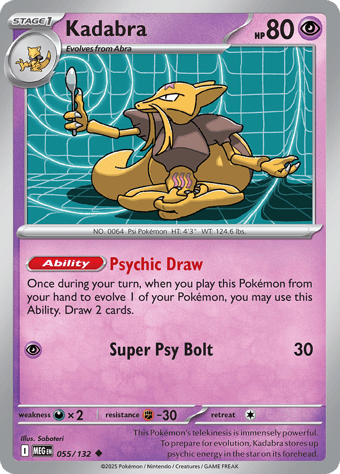 Kadabra Mega Evolution Pokemon Card