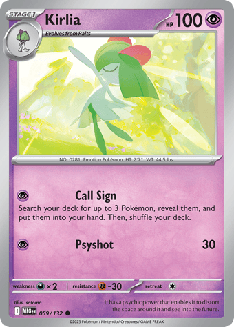 Kirlia Mega Evolution Pokemon Card