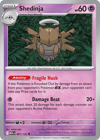 Shedinja Mega Evolution Pokemon Card