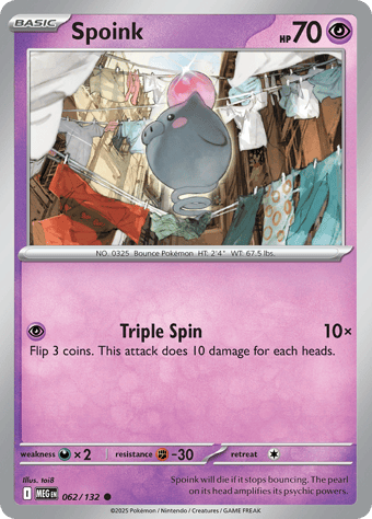 Spoink Mega Evolution Pokemon Card