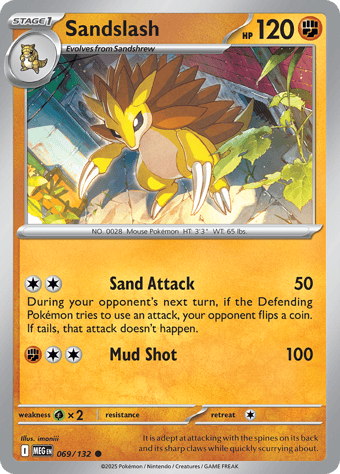 Sandslash Mega Evolution Pokemon Card