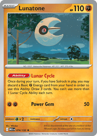 Lunatone Mega Evolution Pokemon Card