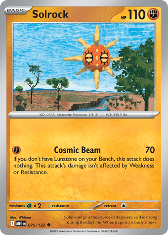 Solrock Mega Evolution Pokemon Card