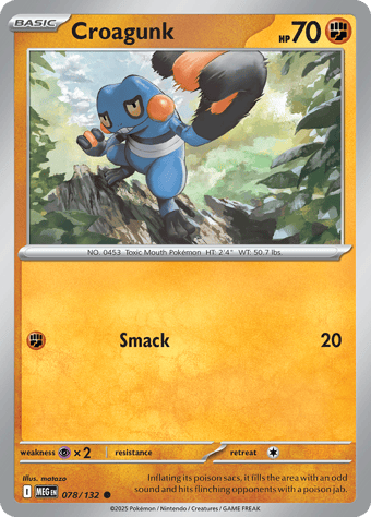 Croagunk Mega Evolution Pokemon Card